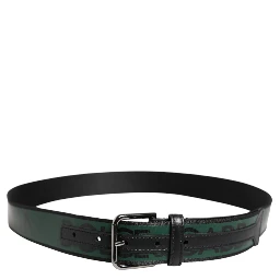 Green Black Polyester DG Logo Buckle Belt