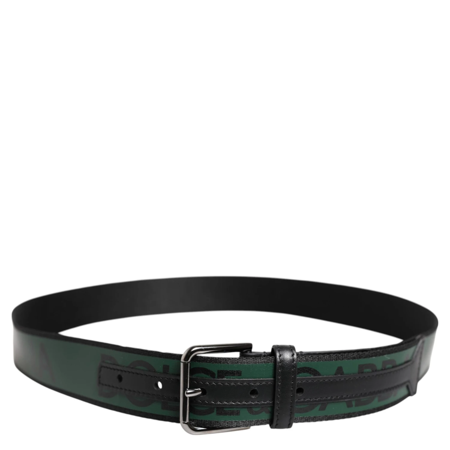 Green Black Polyester DG Logo Buckle Belt