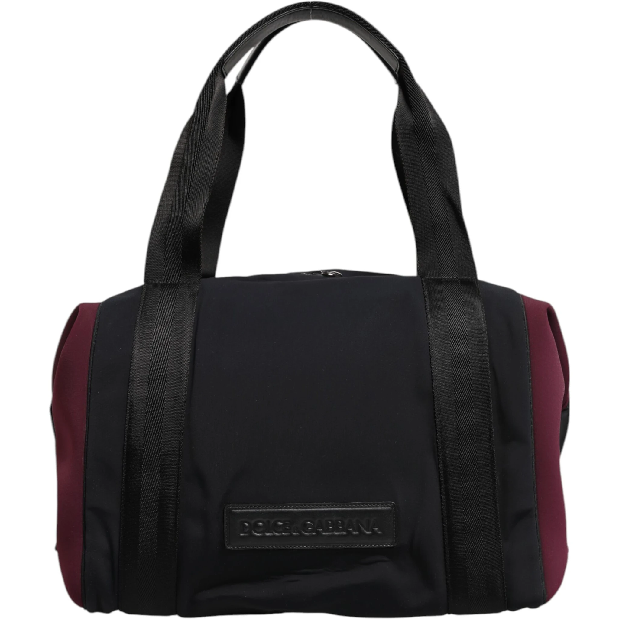 Black Maroon Hand Shoulder Duffel Travel Bag