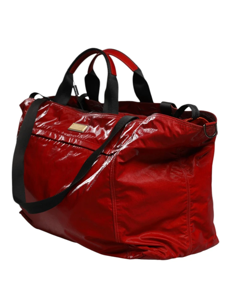 Red Nylon Hand Shoulder Duffel Travel Bag alternative