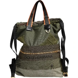 Military Green Patchwork Rucksack Backpack Bag
