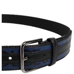 Blue Black Polyester Metal Buckle Belt