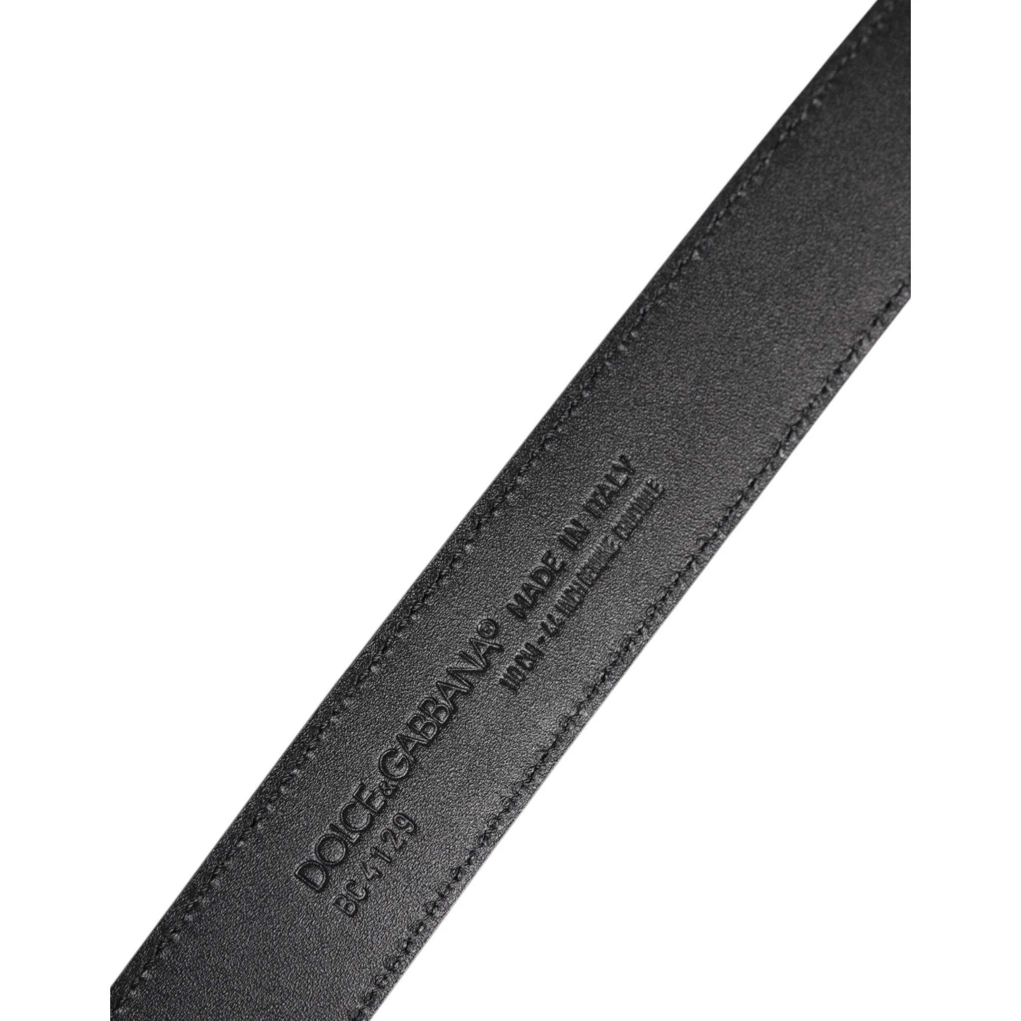 Black Leather Classic Metal DG Buckle Belt