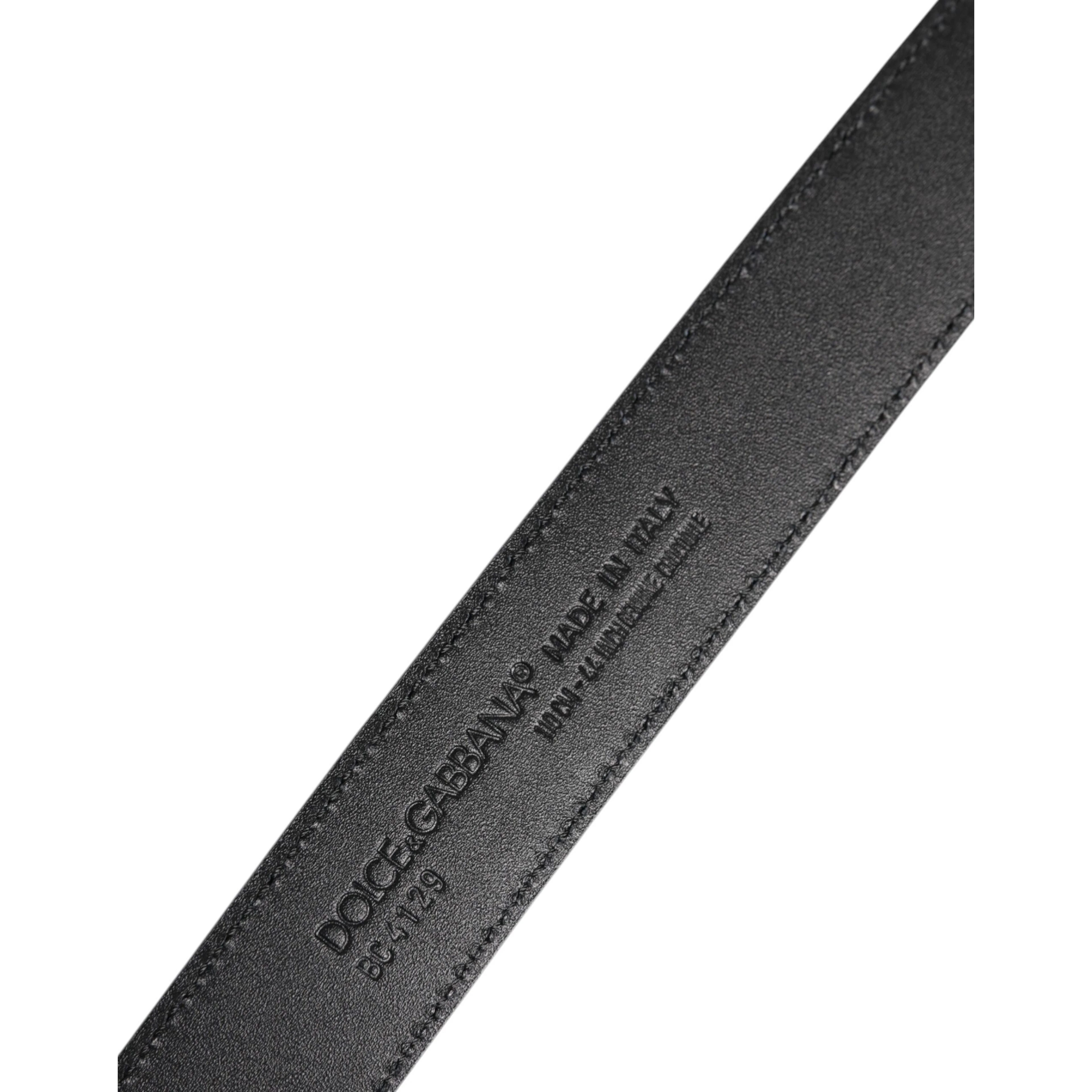 Black Leather Classic Metal DG Buckle Belt