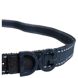 Blue White Cotton DG Logo Metal Buckle Belt