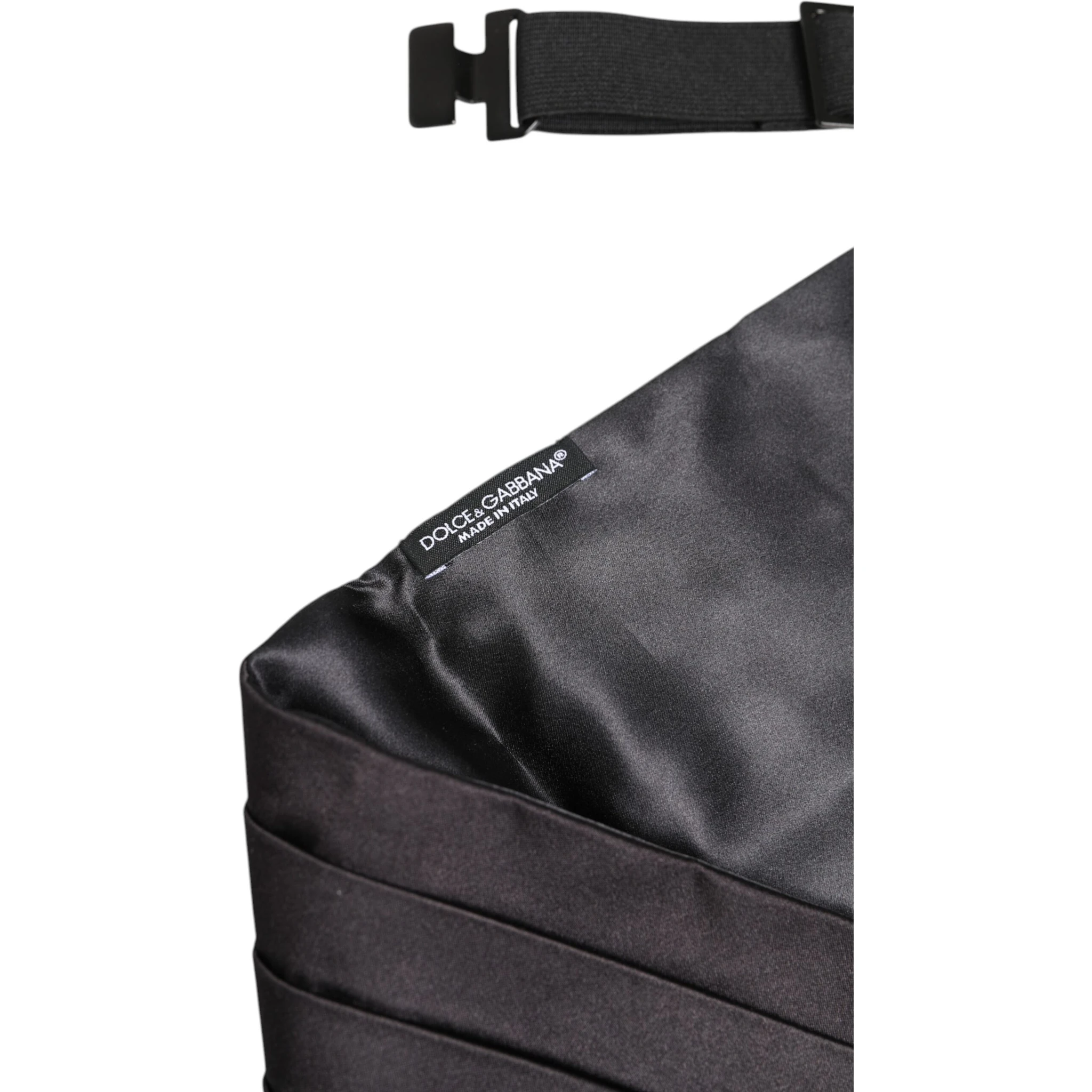 Black Men 100% Silk Belt Wide Waist Cummerbund