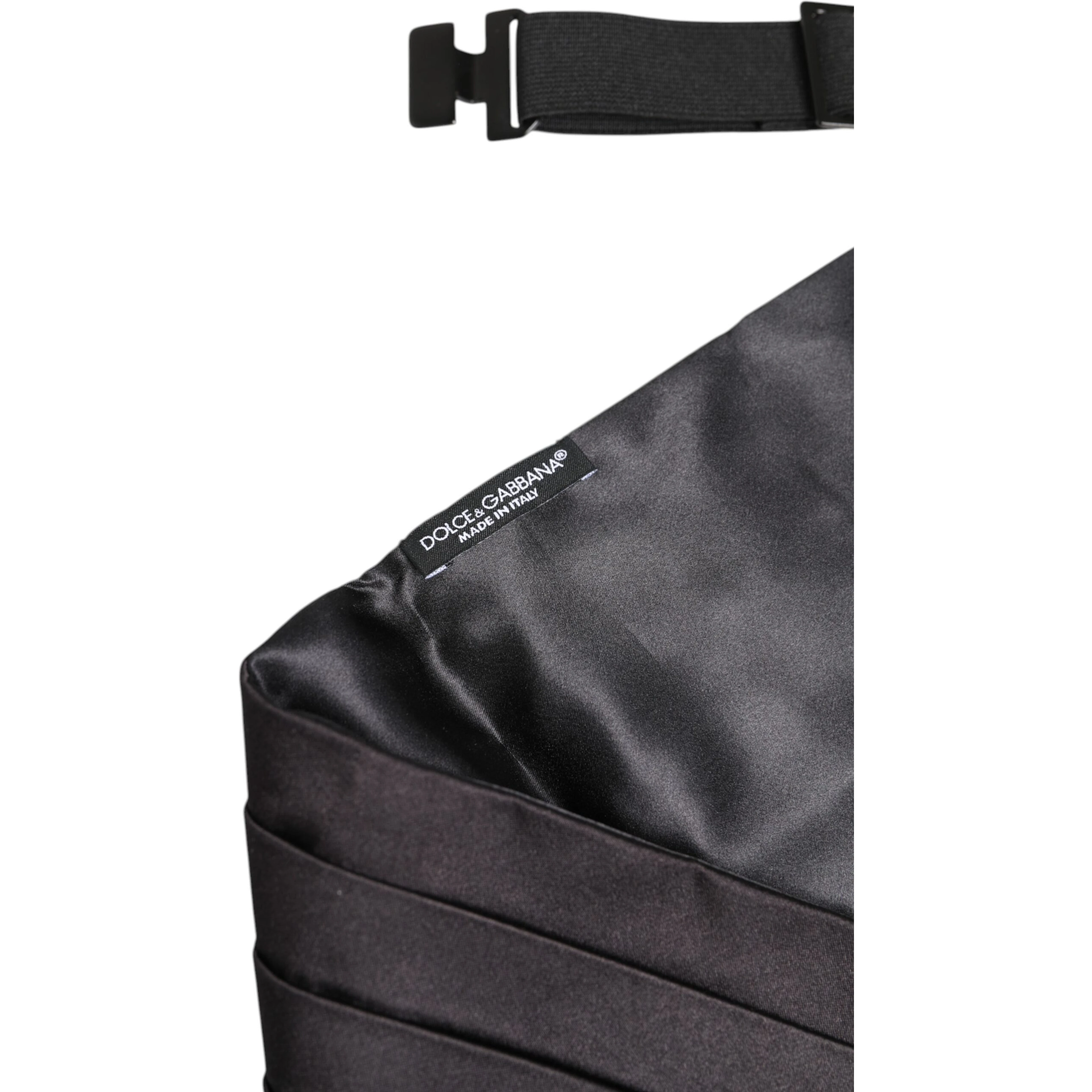 Black Men 100% Silk Belt Wide Waist Cummerbund