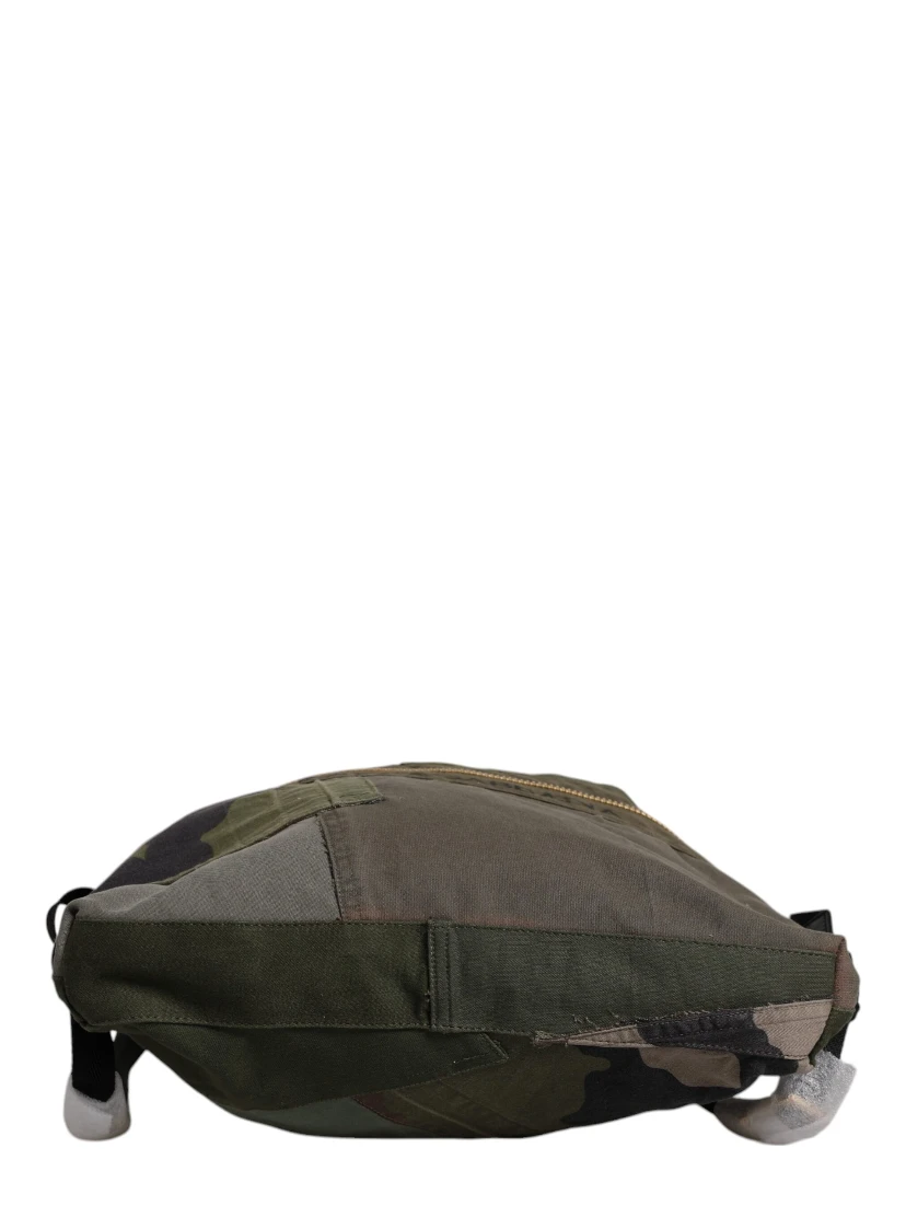 Military Green Patchwork Rucksack Backpack Bag