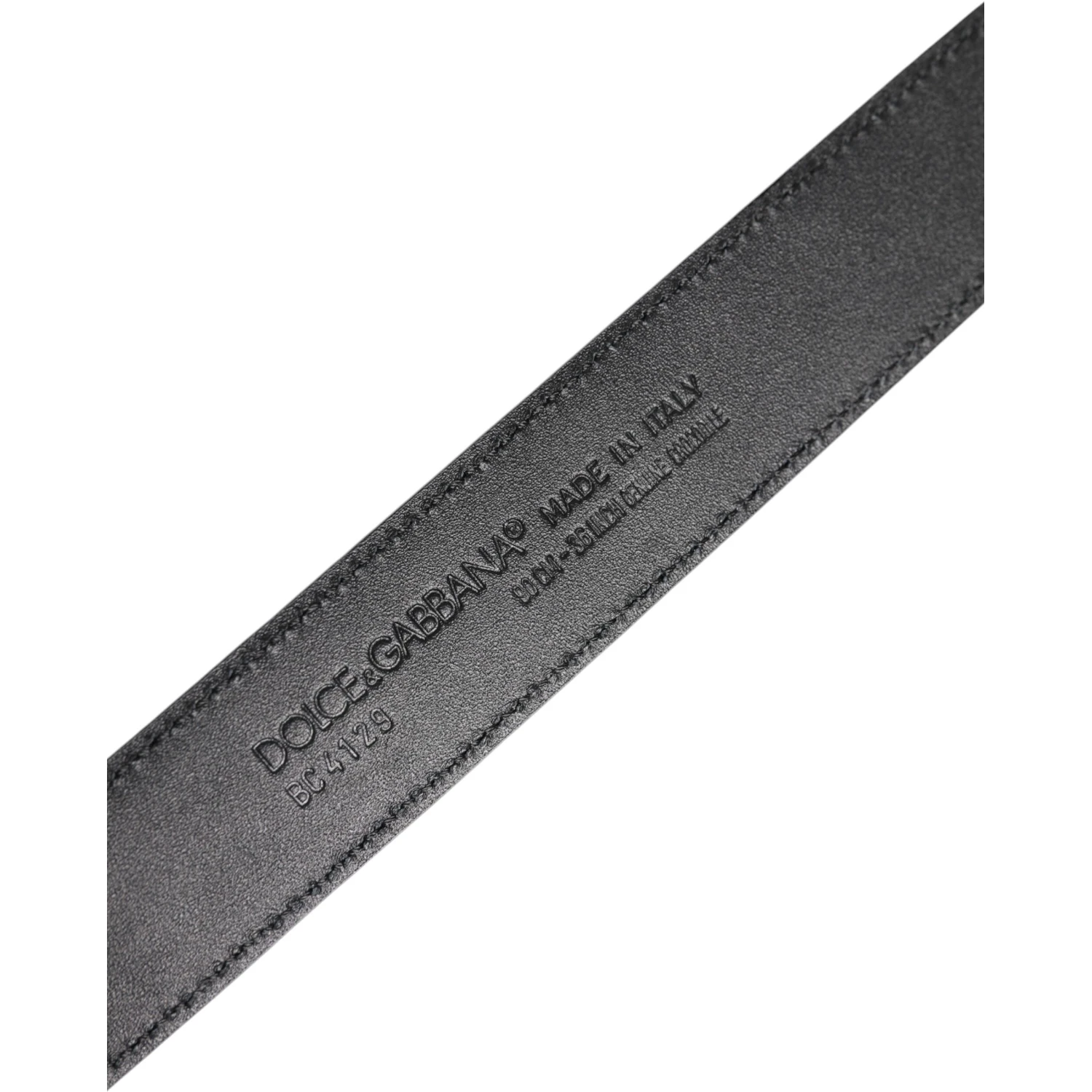 Black Leather Classic Metal DG Buckle Belt