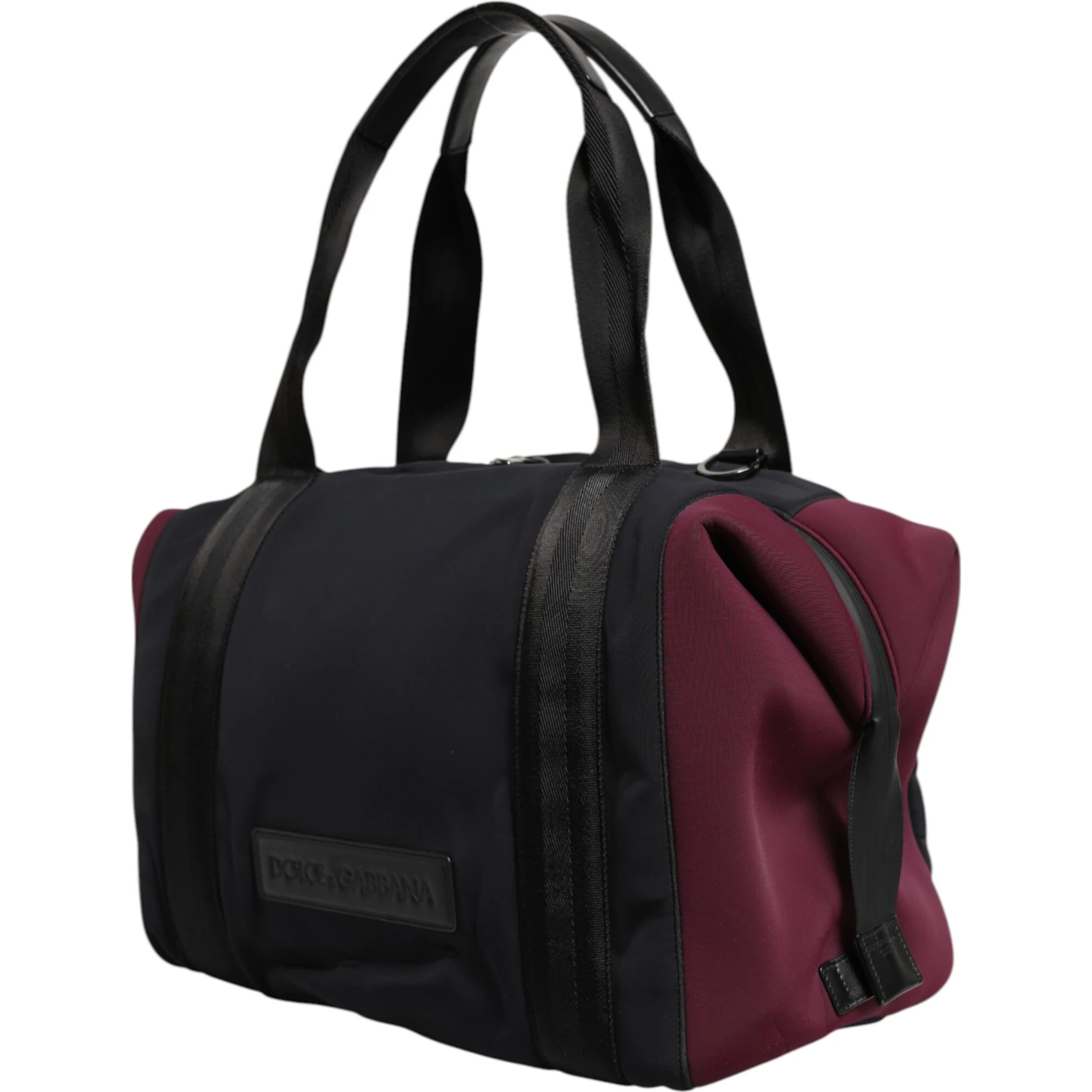 Black Maroon Hand Shoulder Duffel Travel Bag