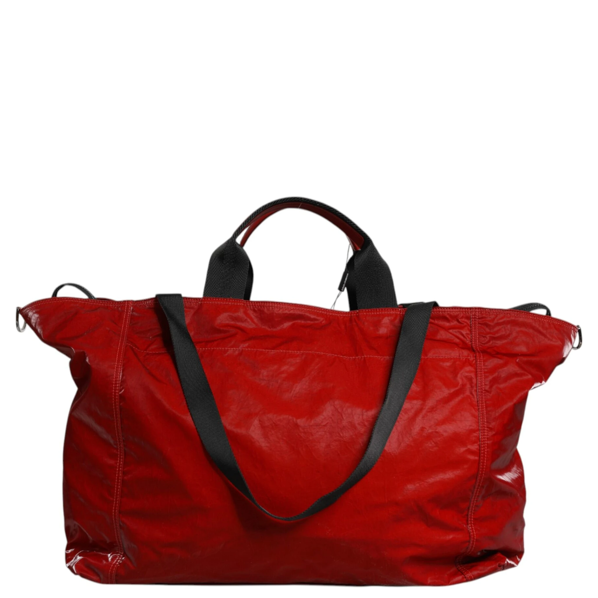 Red Nylon Hand Shoulder Duffel Travel Bag