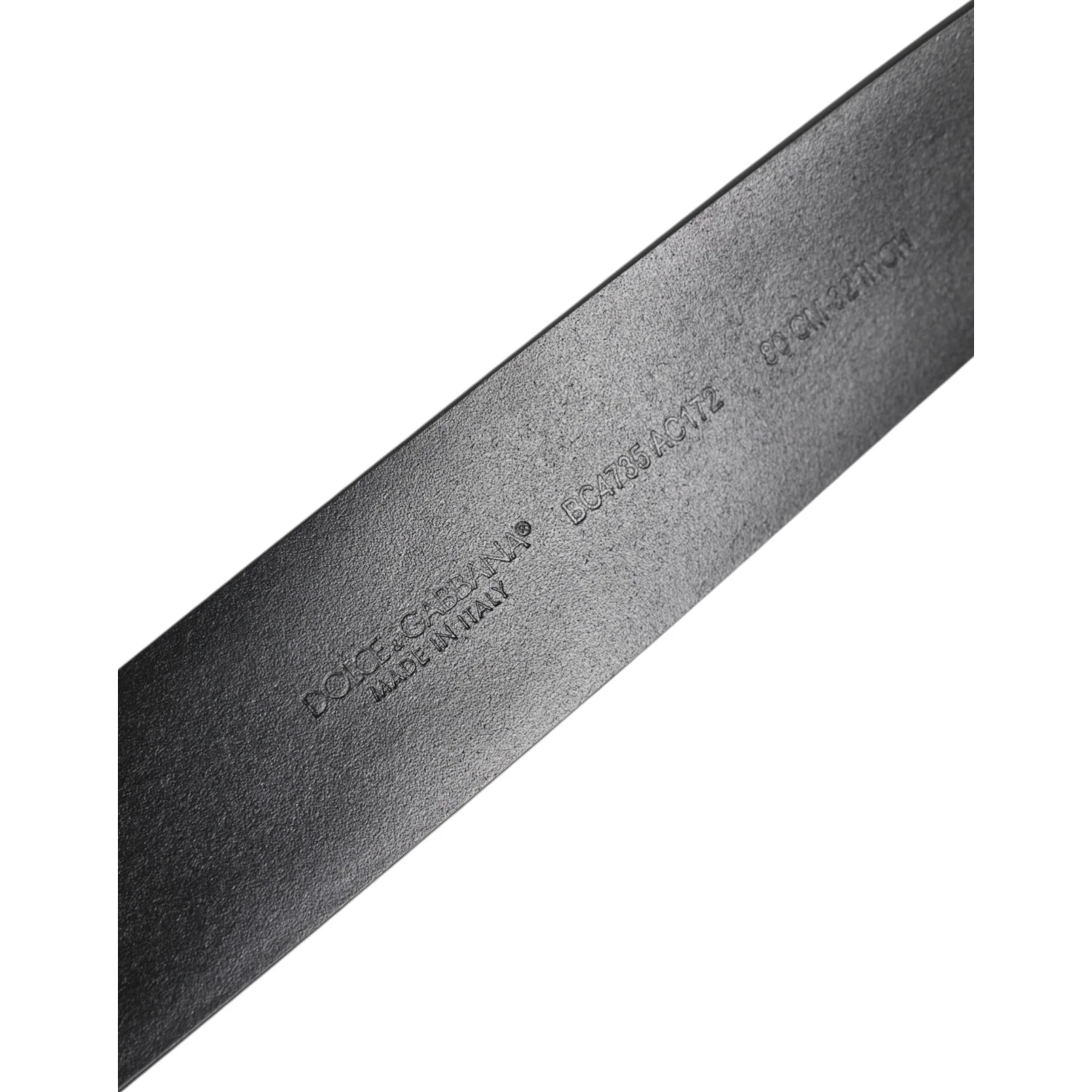 Black Leather Studded DG Metal Buckle Belt