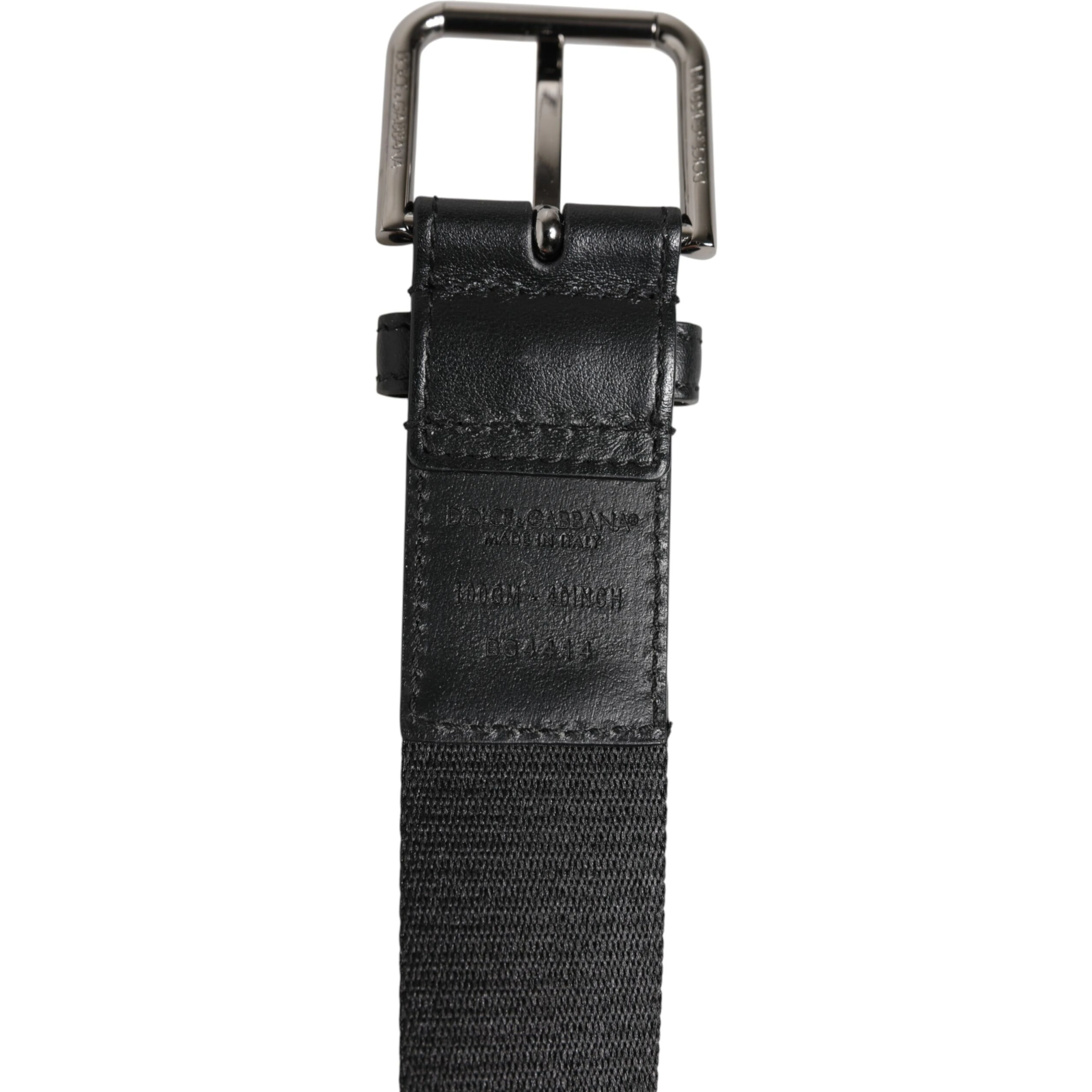 Blue Black Polyester Metal Buckle Belt