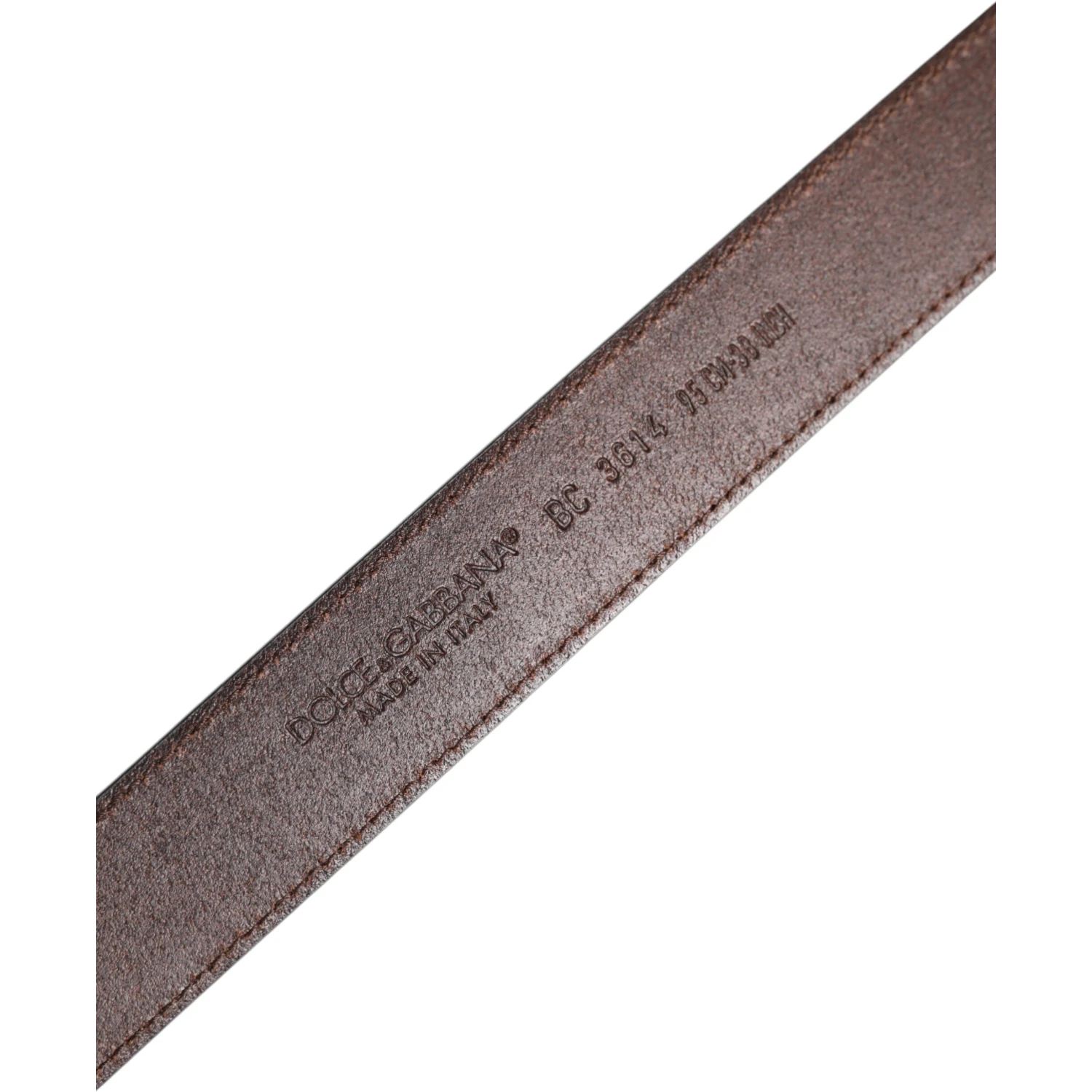 Brown Classic Silver Metal Logo Buckle Belt