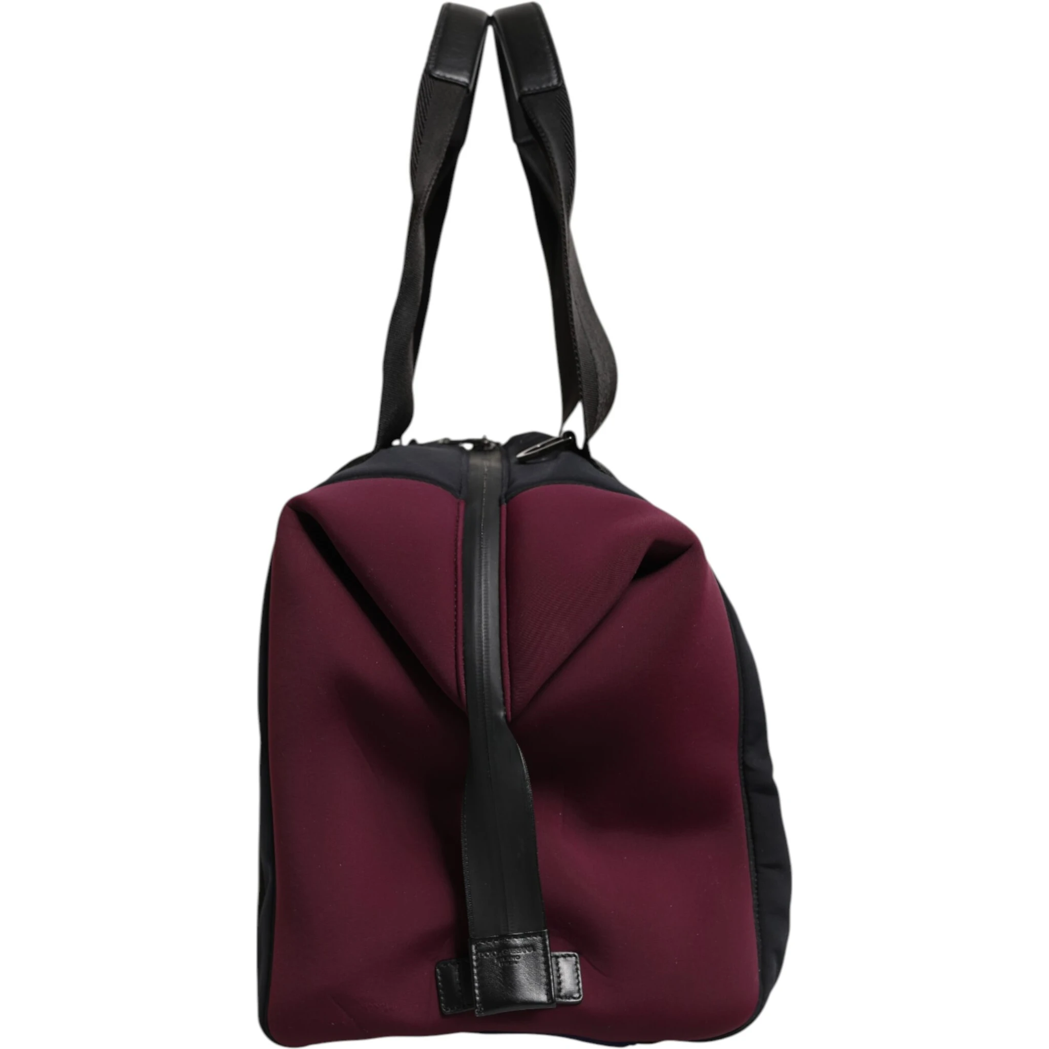 Black Maroon Hand Shoulder Duffel Travel Bag