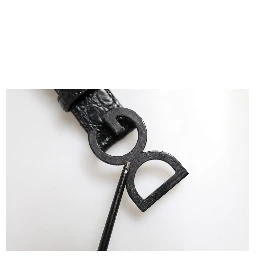 Black Leather Classic Metal DG Buckle Belt