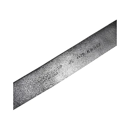Black Studded Leather Metal Logo Buckle Belt