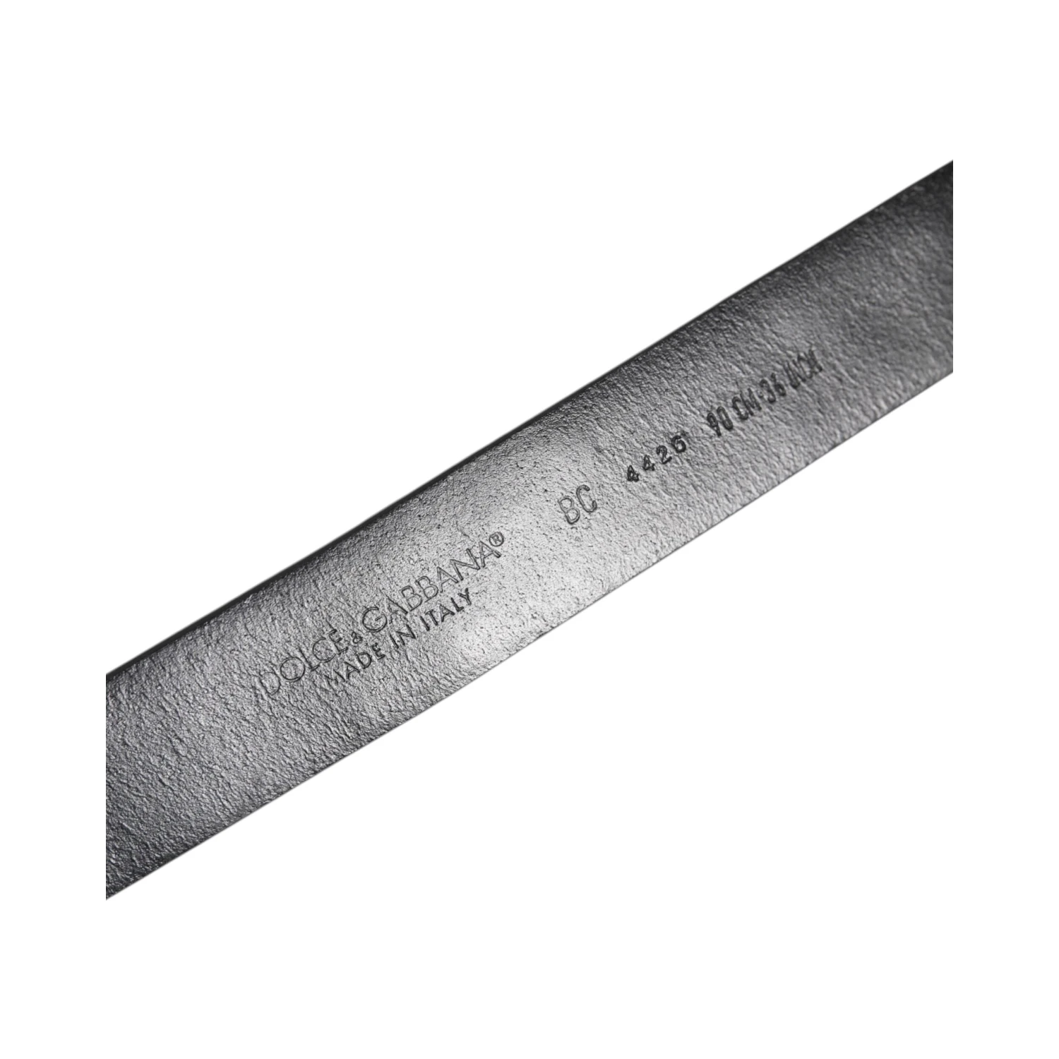 Black Studded Leather Metal Logo Buckle Belt