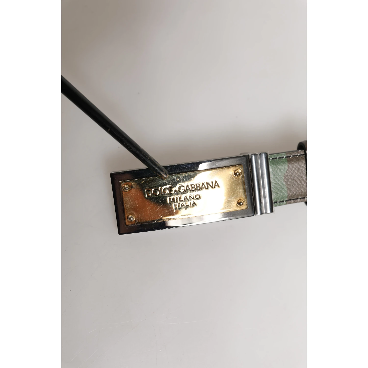 Multicolor Camouflage Metal Logo Buckle Belt