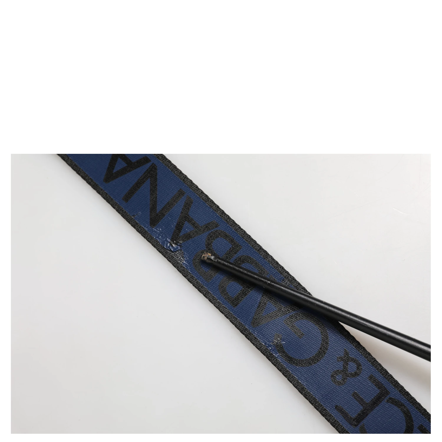 Blue Black Polyester Metal Buckle Belt