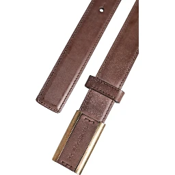 Brown Calf Leather Antique Buckle Belt