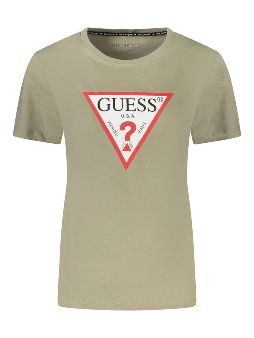 Green Cotton Women T-Shirt