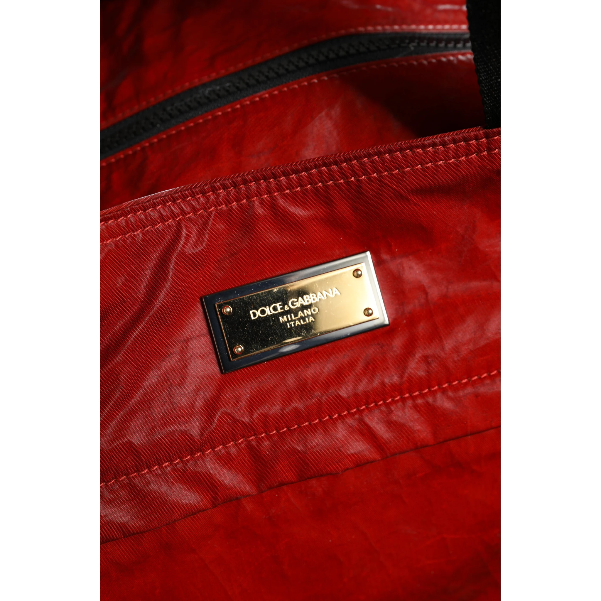 Red Nylon Hand Shoulder Duffel Travel Bag