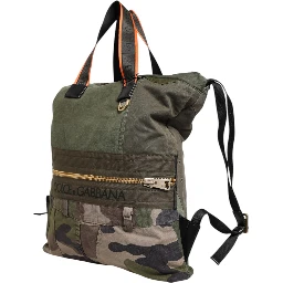 Military Green Patchwork Rucksack Backpack Bag