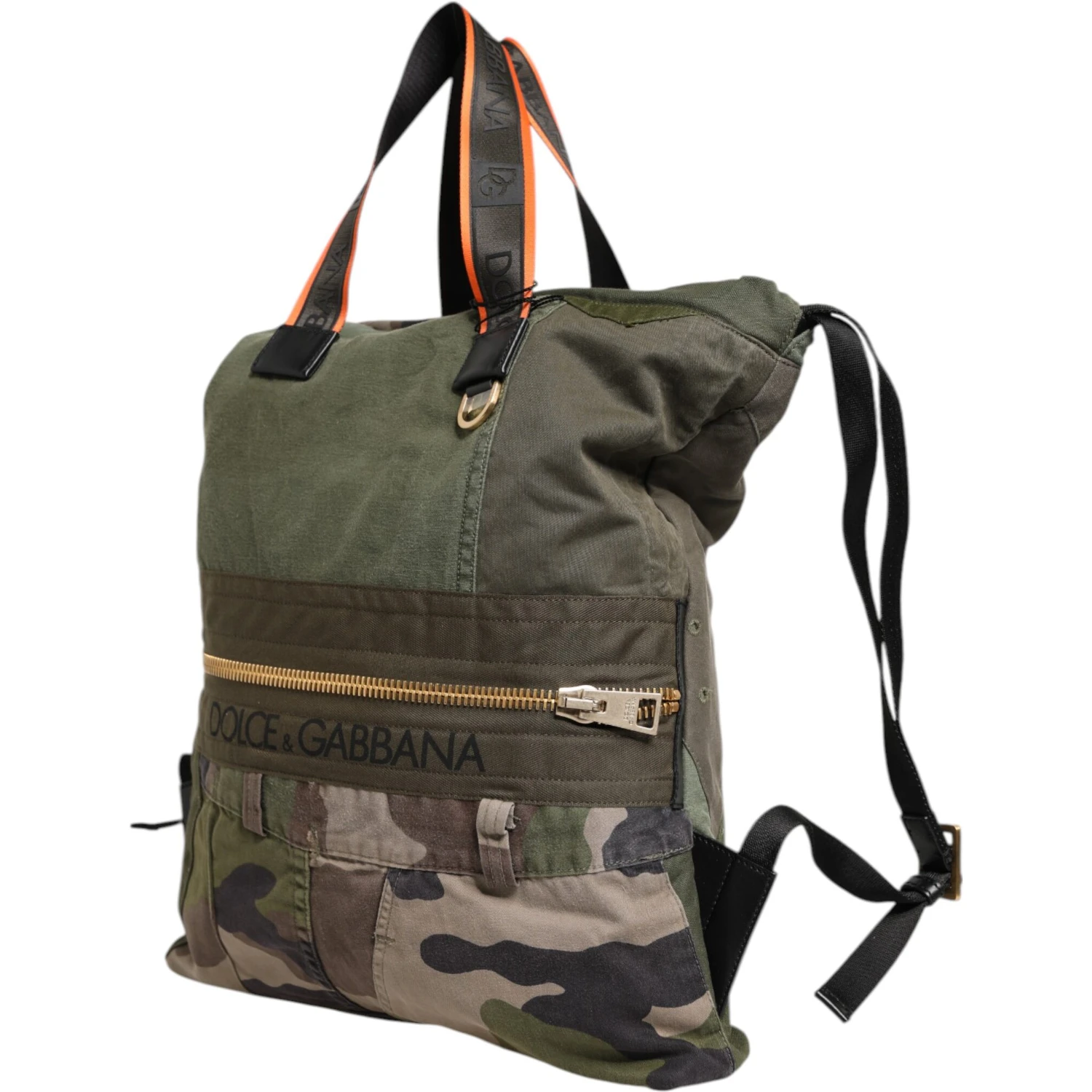 Military Green Patchwork Rucksack Backpack Bag