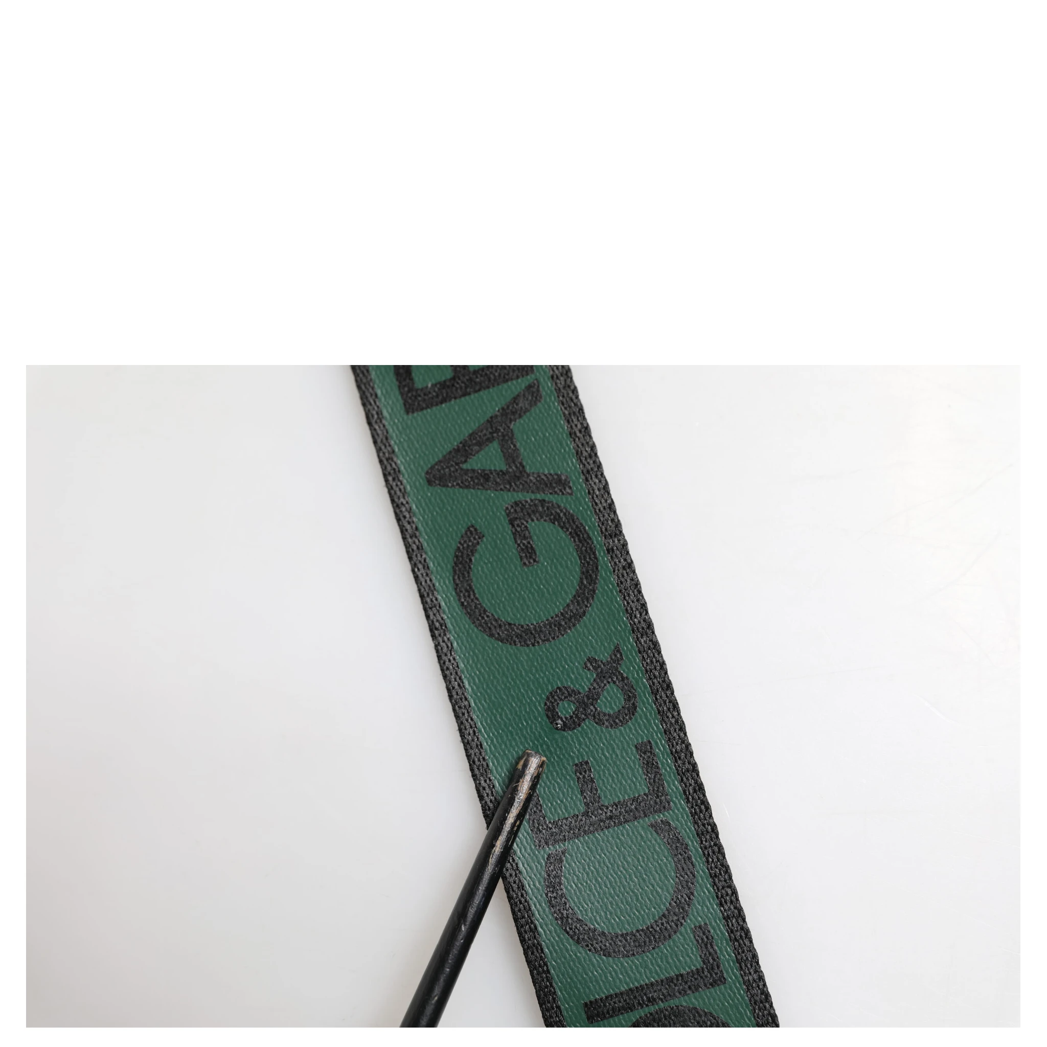 Green Black Polyester DG Logo Buckle Belt