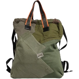 Military Green Patchwork Rucksack Backpack Bag