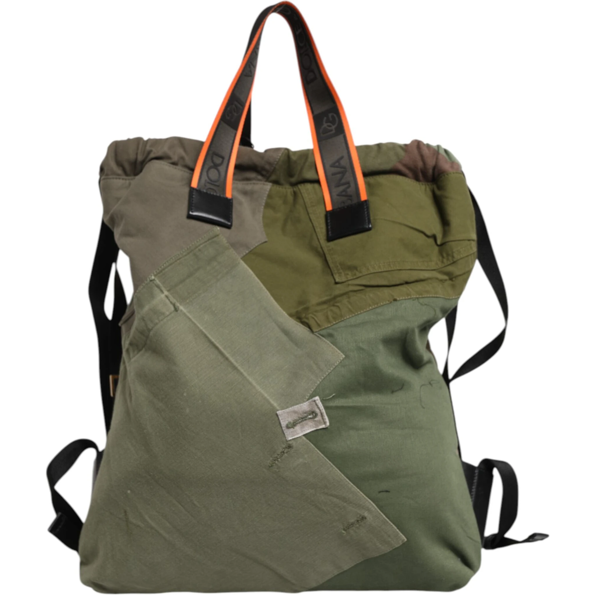 Military Green Patchwork Rucksack Backpack Bag