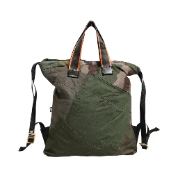 Military Green Patchwork Rucksack Backpack Bag