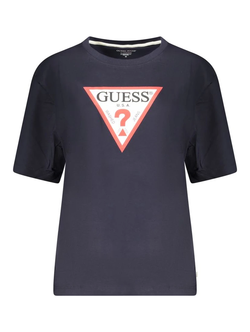 Blue Cotton Women T-Shirt