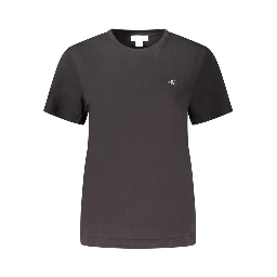 Black Cotton Women T-Shirt