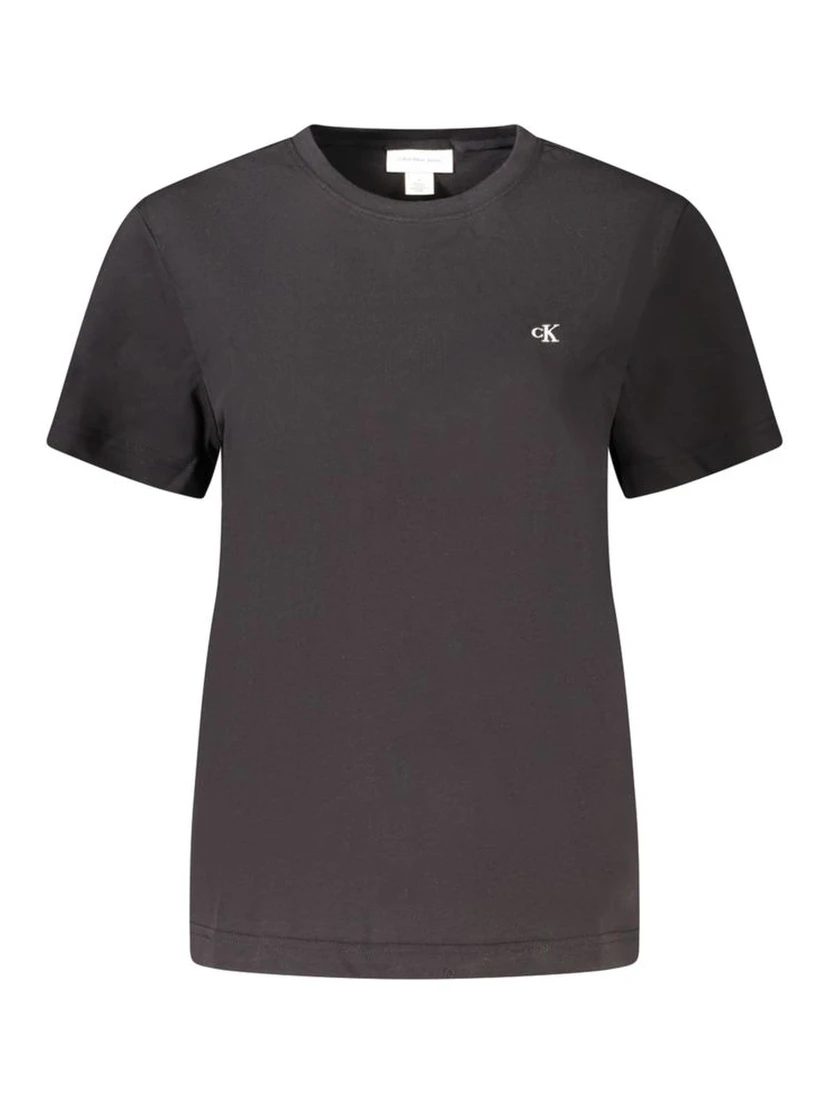 Black Cotton Women T-Shirt