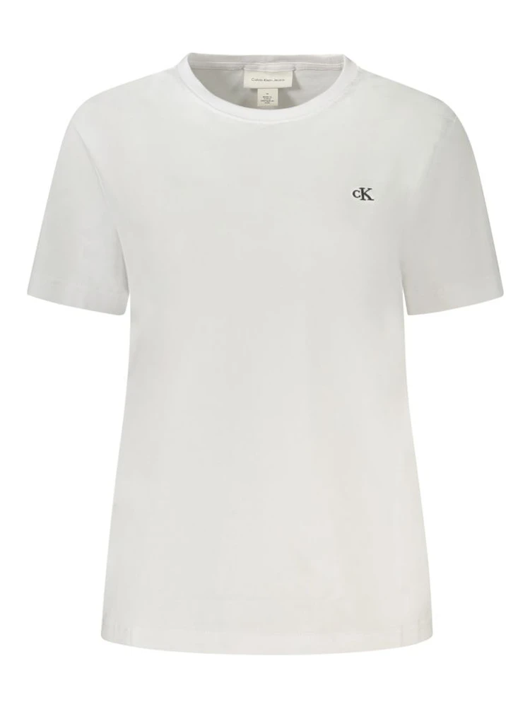 White Cotton Women T-Shirt