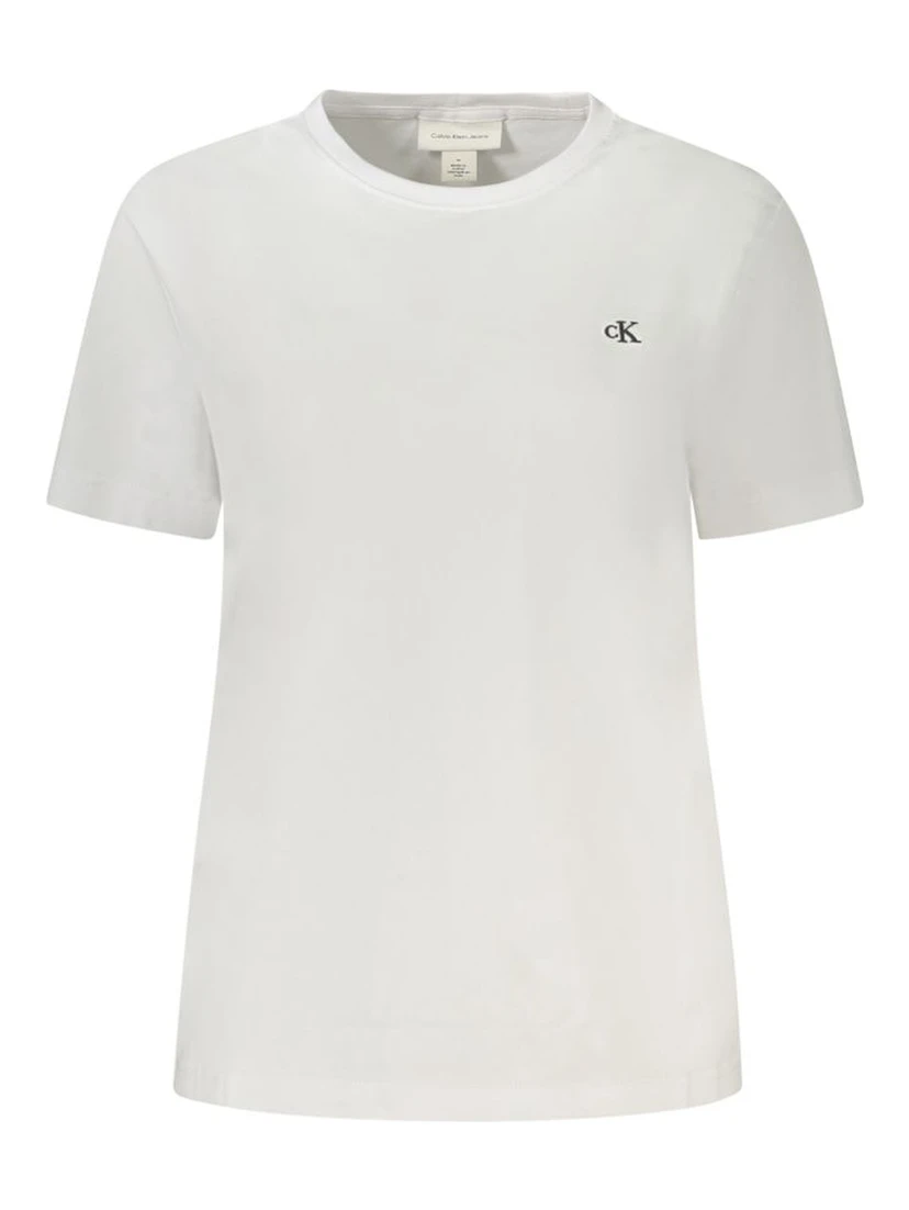 White Cotton Women T-Shirt