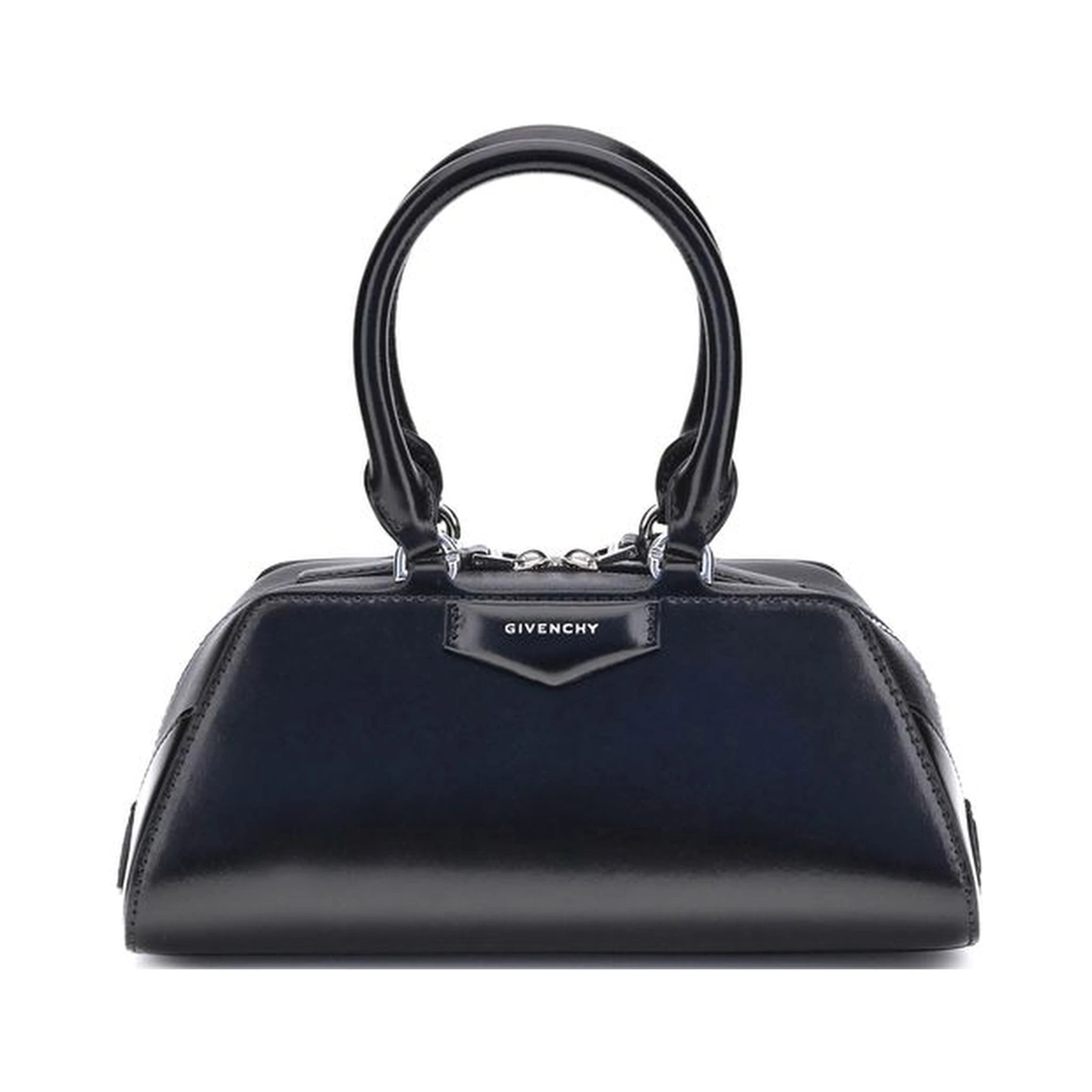 حقيبة يد بوس توروس من جلد العجل الأسود