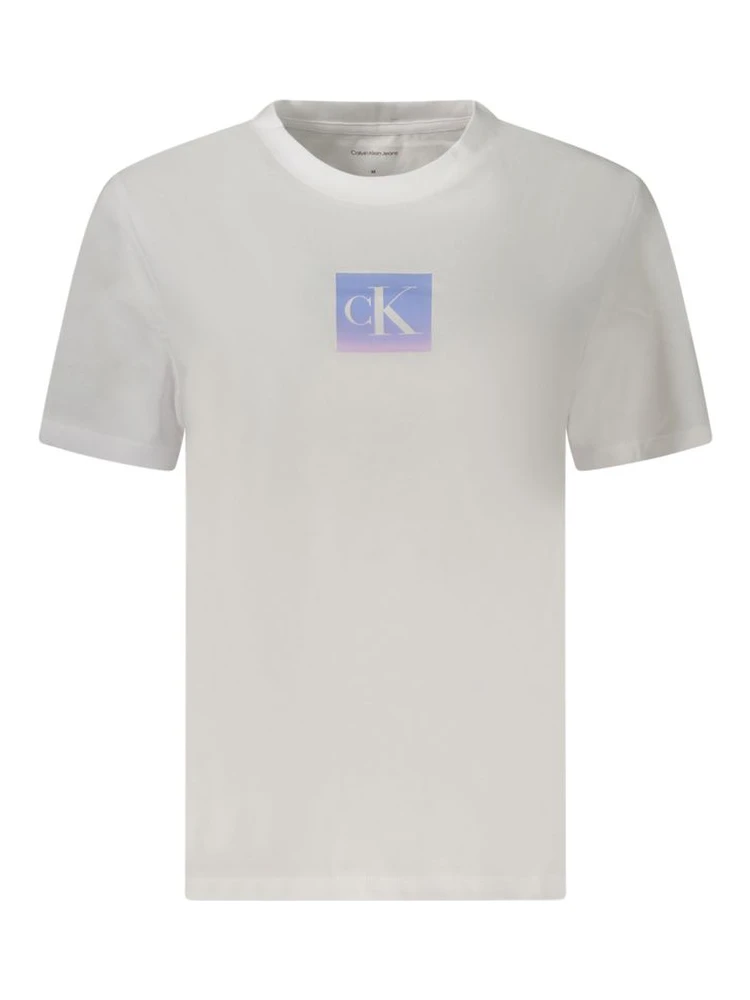 White Cotton Women T-Shirt