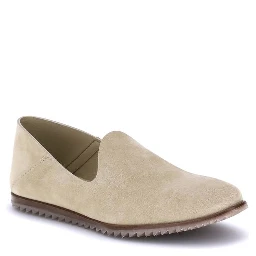 Beige Calf Leather Bos Taurus Slip-On Loafers