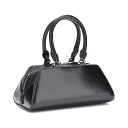 حقيبة يد بوس توروس من جلد العجل الأسود