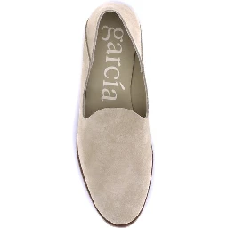 Beige Calf Leather Bos Taurus Slip-On Loafers