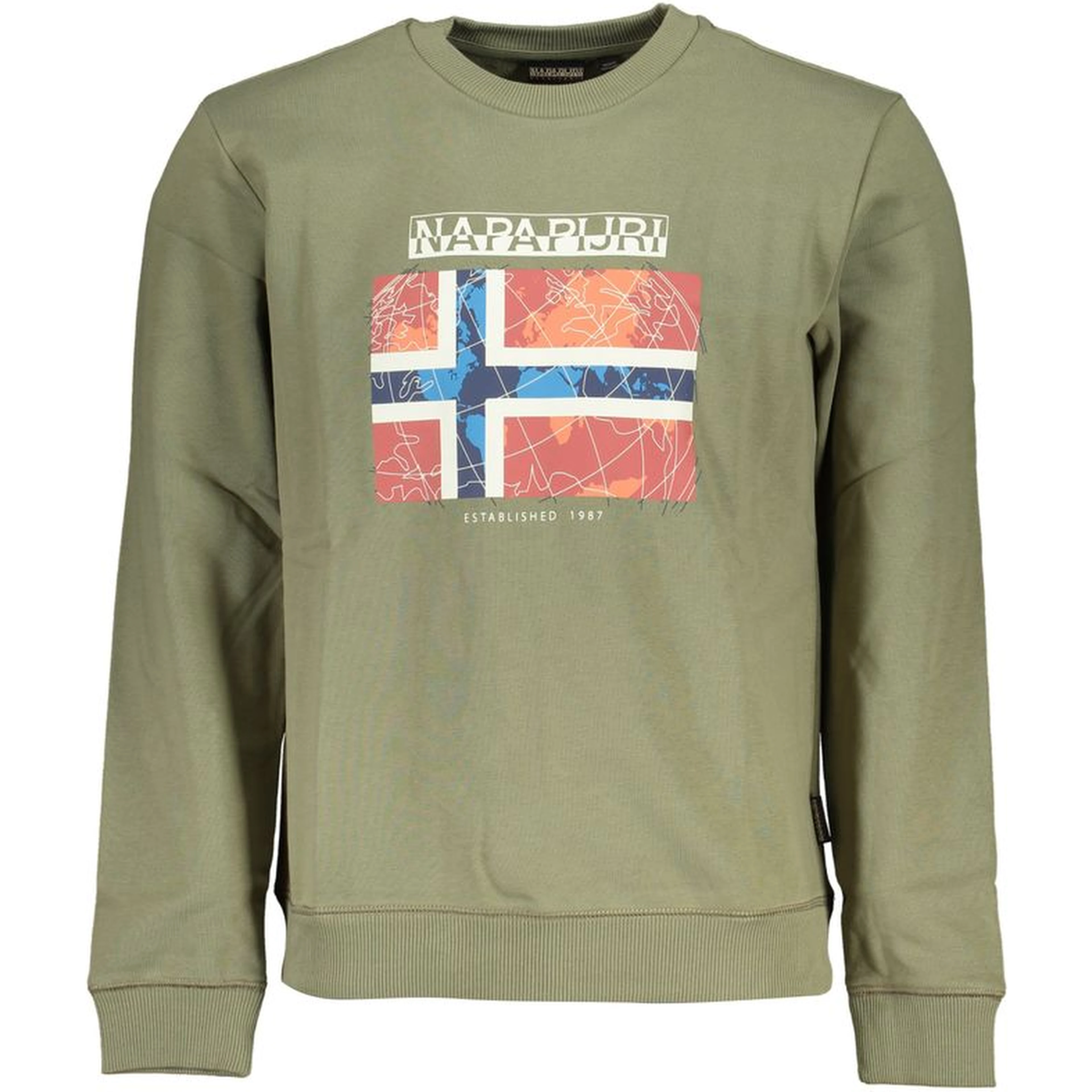 Green Cotton Men Sweater