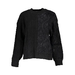 Black Cotton Women's Turtleneck Sweater