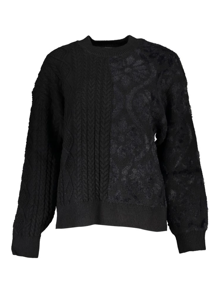 Black Cotton Women's Turtleneck Sweater