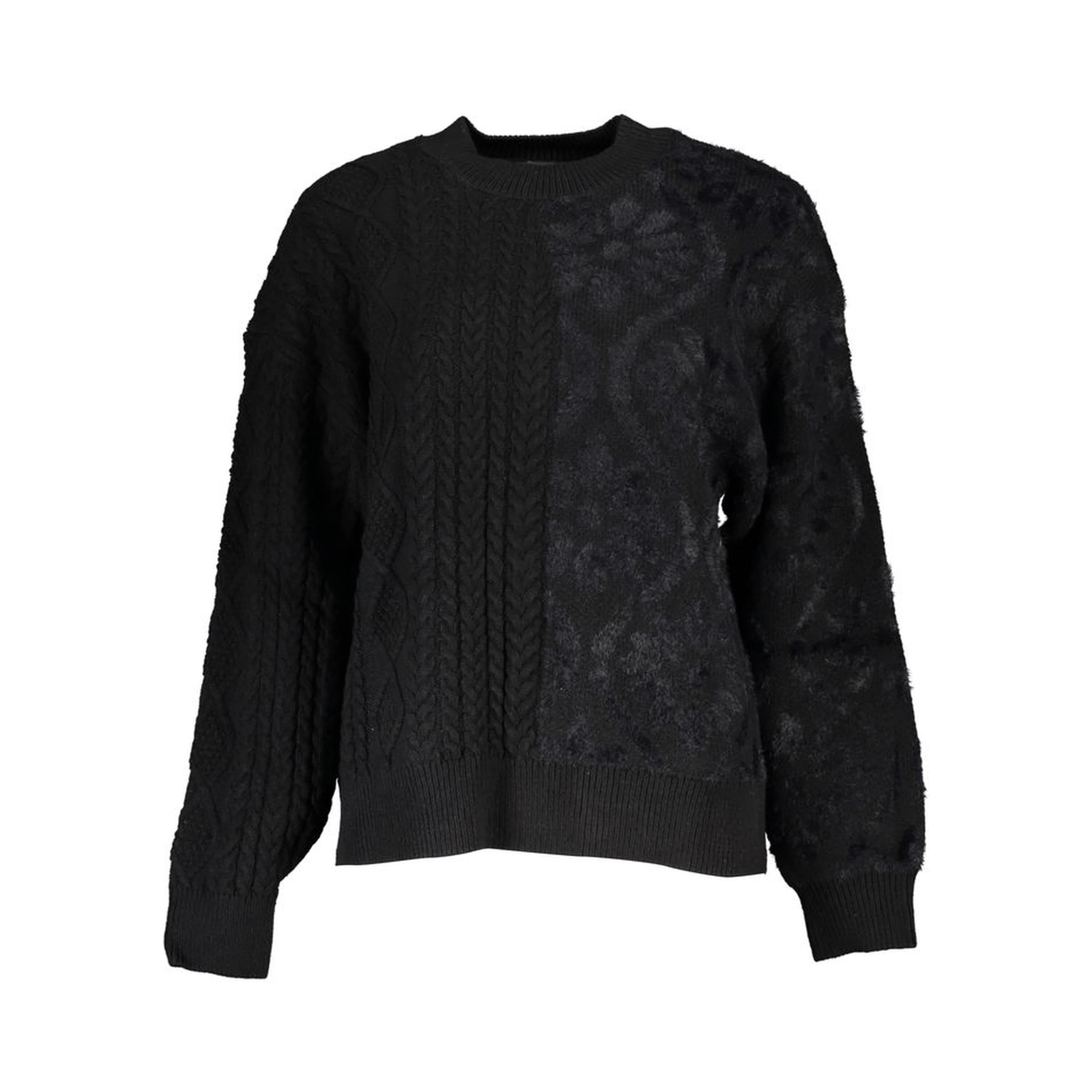 Black Cotton Women's Turtleneck Sweater
