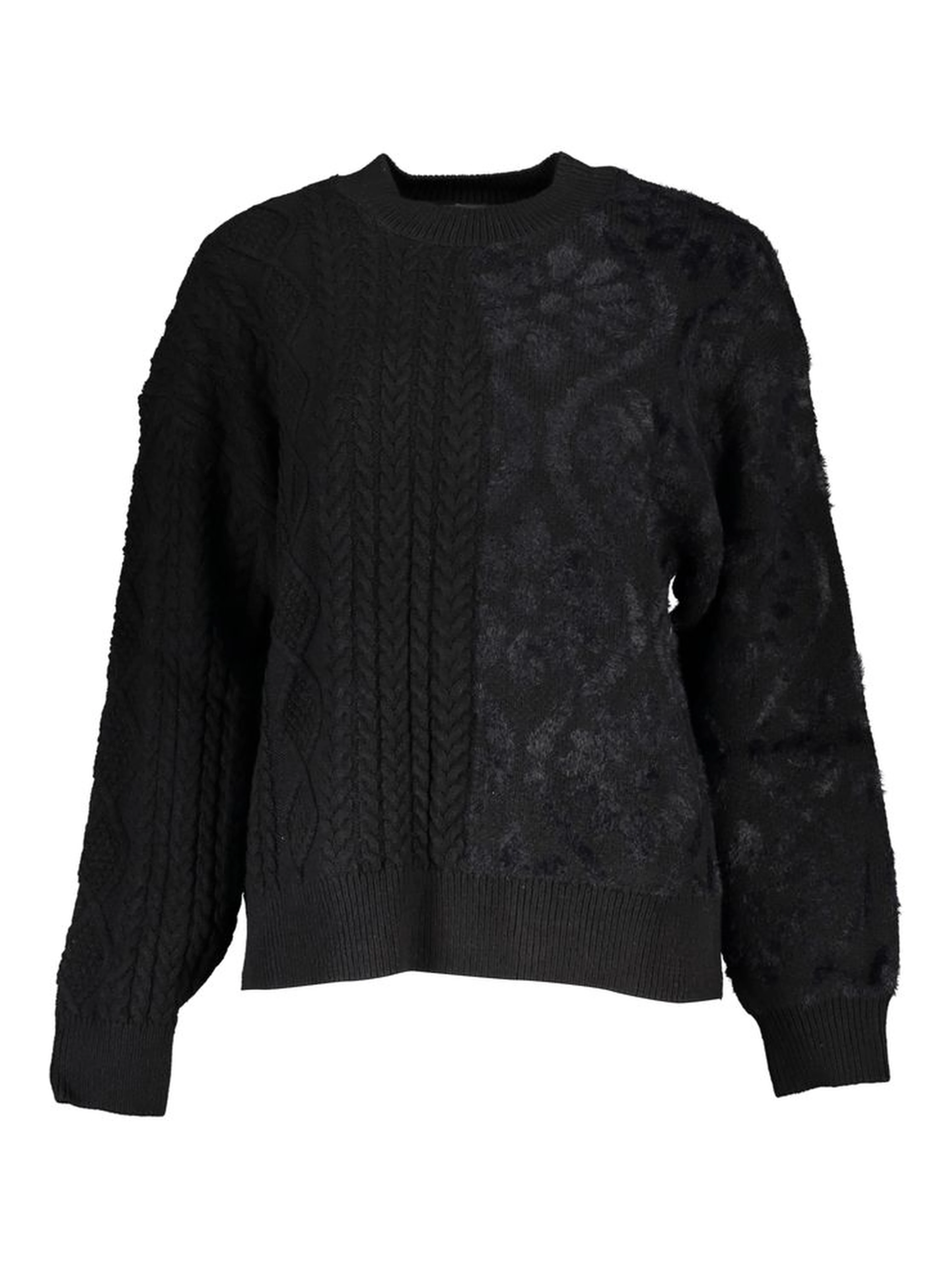 Black Cotton Women's Turtleneck Sweater