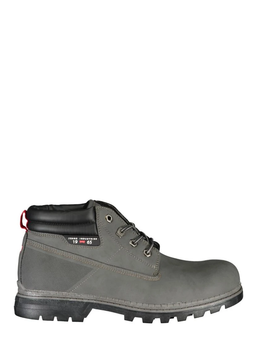 Gray Polyester Mens Boot