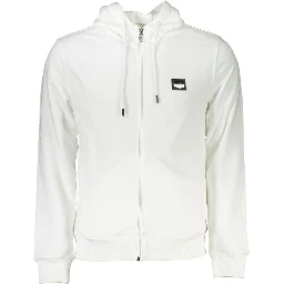 White Cotton Men's Hooded Sweater